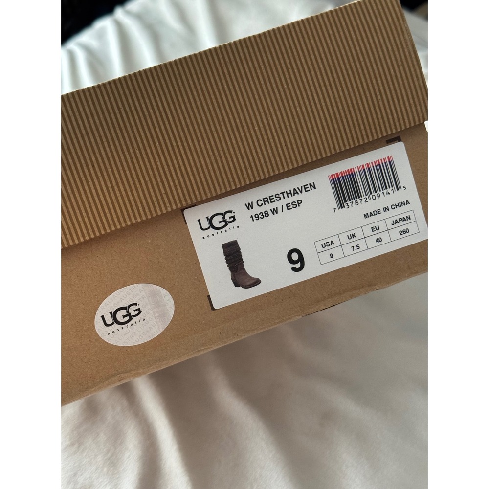 UGG Australia Cresthaven 1938 w/Esp Women's Brown Suede Knit Wedge Heel Size 9 - Picture 9 of 9